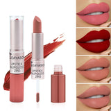 1 Batom Rosa Sexy Lip Gloss 2 Em 1 À Prova D'Água