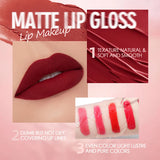 QIBEST Sexy Velvet Matte Lip Gloss Batom Líquido Lipgloss Beleza Vermelho Nude À Prova D' Água De Longa Duração